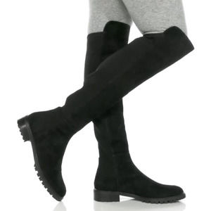 Stuart Weitzman 5050 City Over The Knee Boots Black Suede Leather Size 8.5